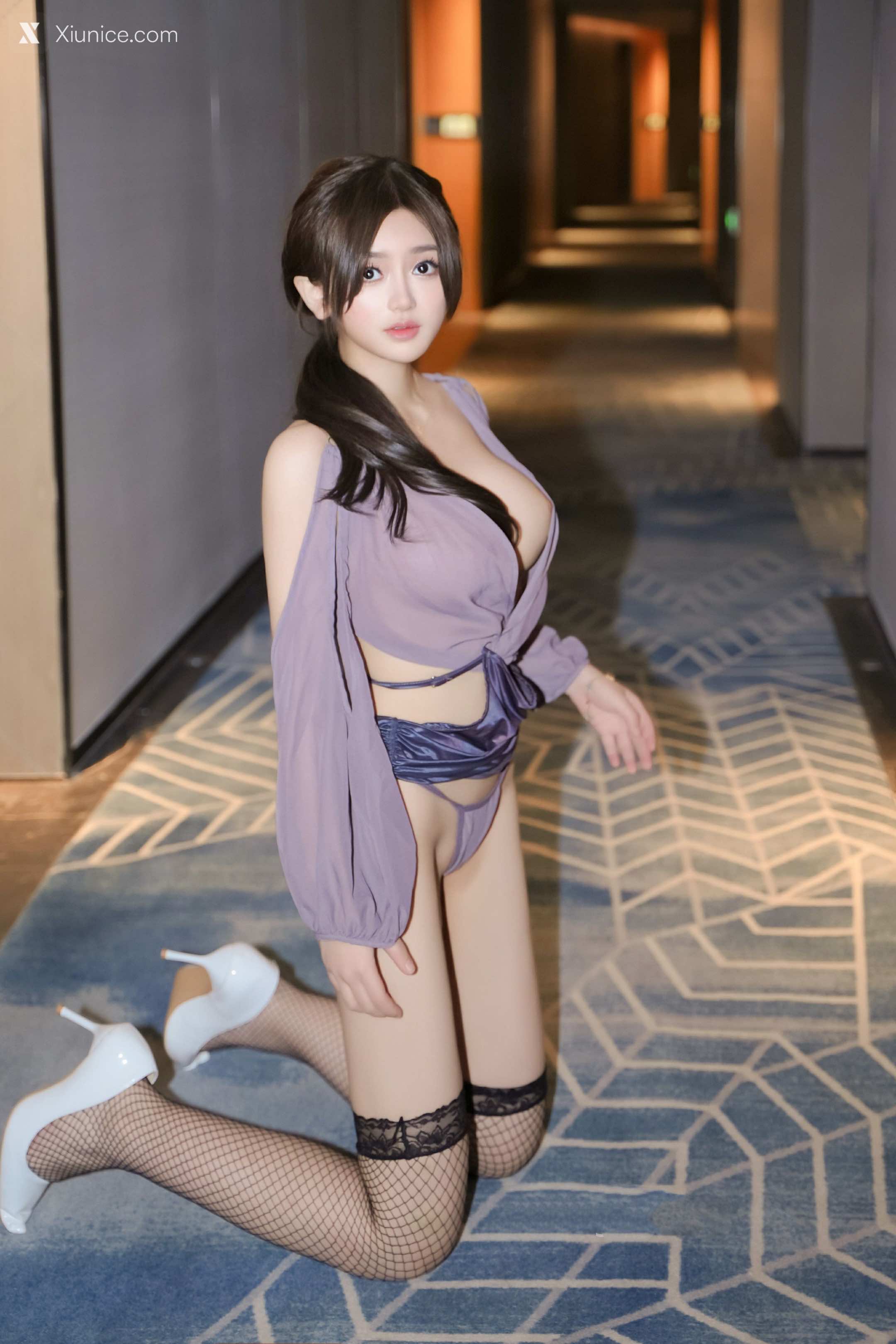 Xiuren Uncensored – 奶茶味的包子 – 紫纱渔网袜购版 77P 4K 第6张图