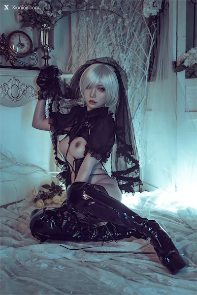Coser@爆机少女喵小吉 (Nekokoyoshi) 2B (NieR) Black Bride 31P 4K 第1张图