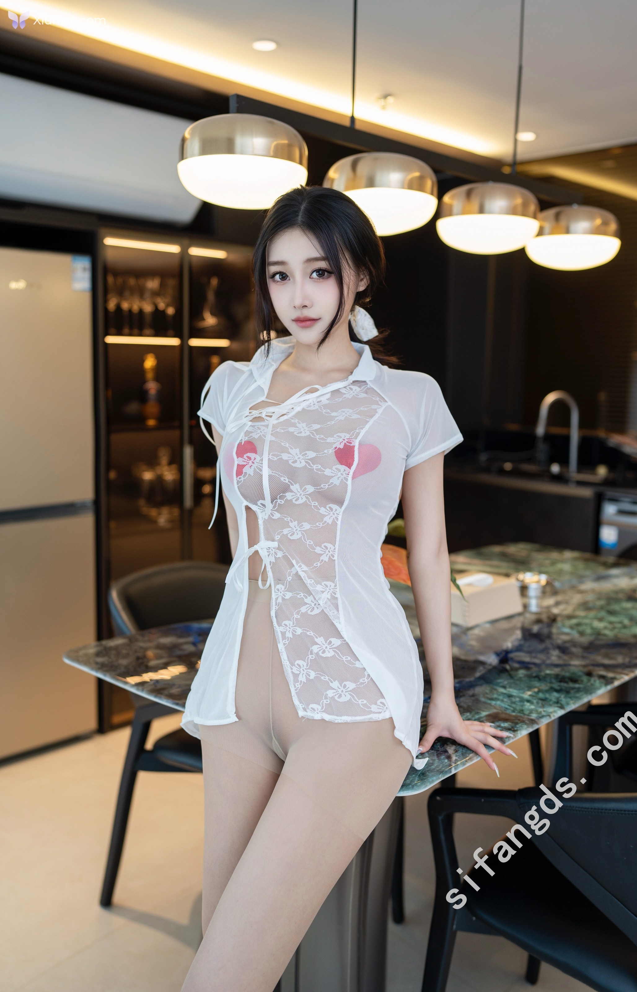 Xiuren Uncensored 4K 木森vita – R18 秀人网模特 白色蕾丝情趣装 91P 第2张图